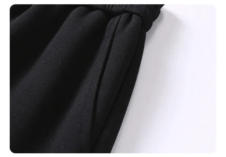 New Men's Casual Pants Wide Leg Straight 65% Cotton Fabric Outdoor Sweatpants Neutral High-quality Soft Long Baggy Trousers