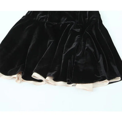 YENKYE Black Strapless Christmas Dress Sexy A Line Vintage Velvet Party Mini Dresses Elegant Women Dresses