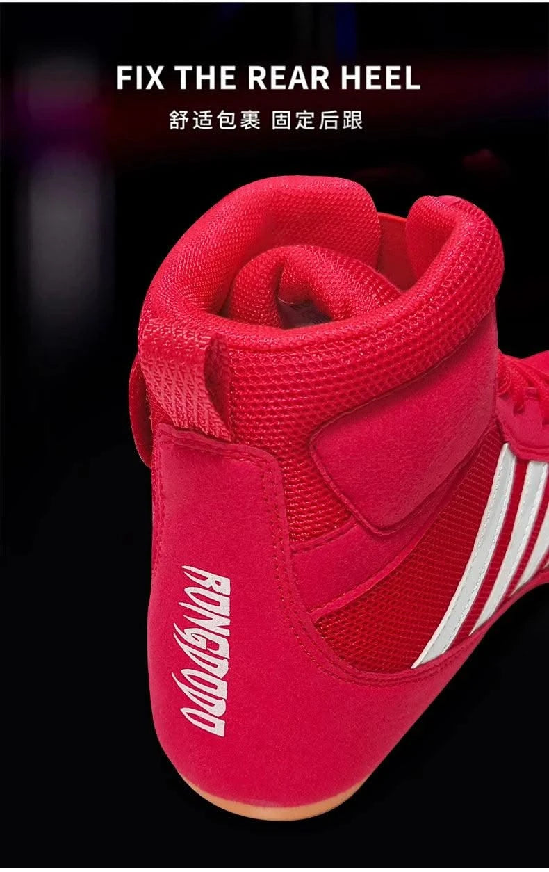 Boxing wrestling shoes children's adult training men women combat fighting Sanda high top shoes boots strength weightlifting gym