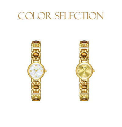 2025 High-End Vintage Woman Watches Fashion Elegant Natural Jade Stones Quartz Watch Retro Waterproof Hand Clock Gifts