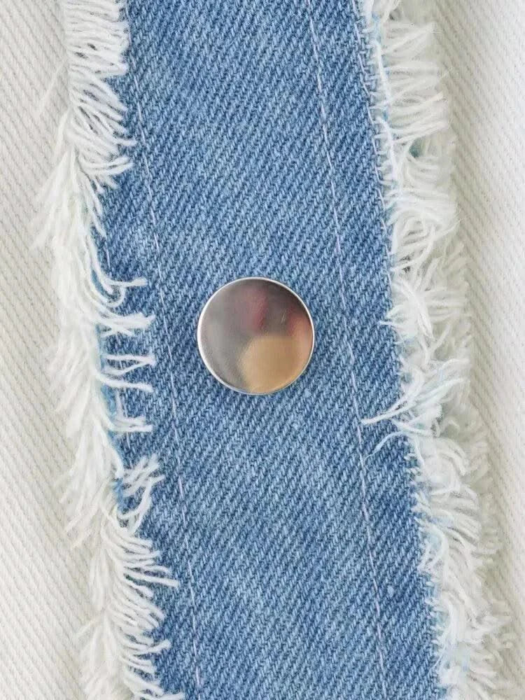 HipSeam Patchwork Bomber Jacket Women Casual Denim Women's Short