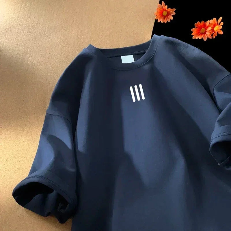 2025 Men's Oversized T-shirts Mens Cotton T Shirt White  Casual Summer Wear Fashion Print Tee Shirts for Men New Clothing