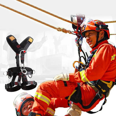 Full Body Roofing Harnesses Five-point Safety Belt With Adjustable Buckles Detachable Fall Harness For Men Tree Climbing Gear