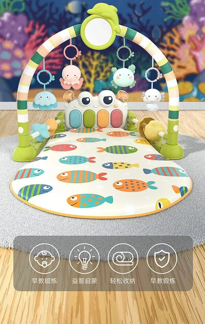 Baby Toys Musical Play Mats Piano Gym Newborn Toys Tummy Time Mat Baby Teether & Padded For Toddlers Early Learning Education