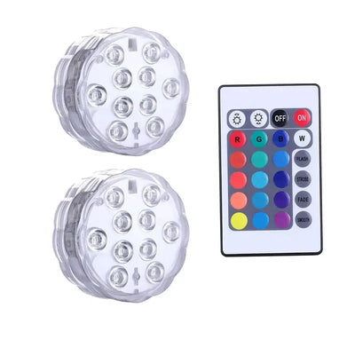 Submersible Led Lights With Remote Battery Operated Underwater Pond Bathtub Hot Tub Spa Swimming Pool Fountain Vases Fish Tank