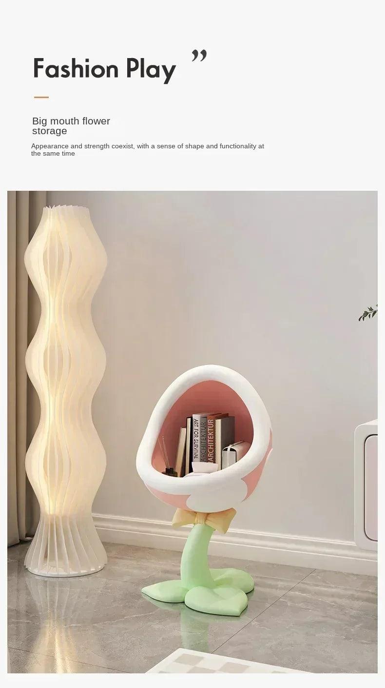 Home decor creative side table large mouth flower storage ornaments room bedside living decorative rack