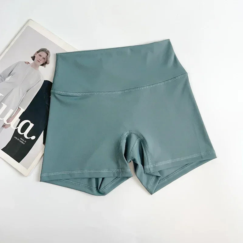 Women Sports Biker Shorts Women Naked Feeling High Waist Yoga Shorts Push Up Fitness Leggings Tummy Control Yoga Slim Shorts🩳👍