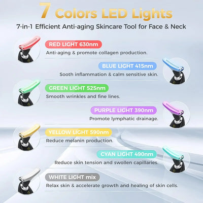 Neck massager face three lighting modes skin enhancement device LED beauty machine