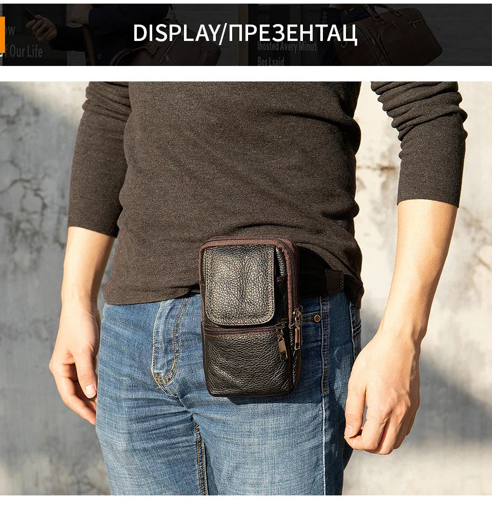 Shoulder Bag for Men Black Phone Bags Small Belt Bags Men Waist Pack Casual Messenger Bags