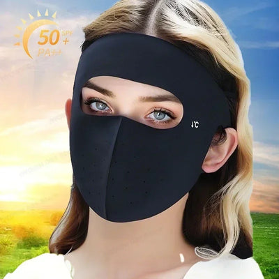 Women Full Face UV Protection Mask 3D Ice Silk Sunscreen Breathable Lightweight Summer Outdoor Sports Comfort Fit mask for men