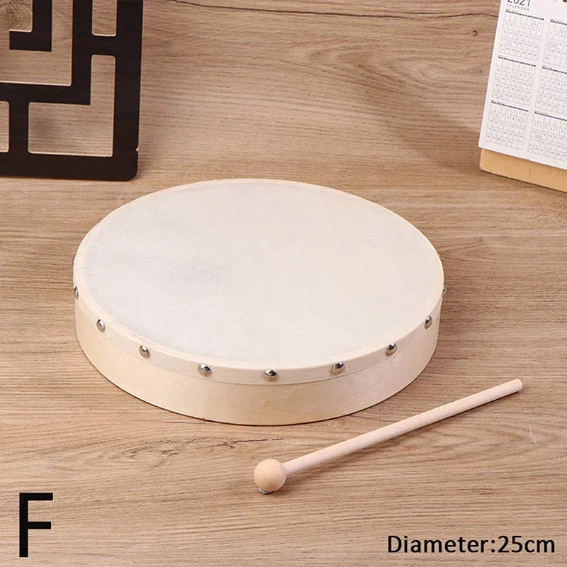 Frame Drums 4/6/7/8/9/10 Inch Hand Drum Wood Drum With Drum Stick Set Musical Game Kids Educational Toy Percussion Instrument-B2
