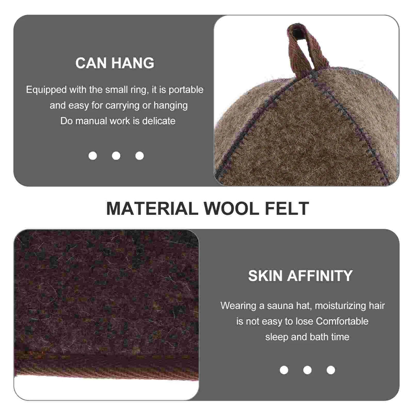 Thickened Sauna Hat Wool Felt Bathing Hat Hat Shower Cap Portable Bath Accessories Shower Caps Household Merchandises