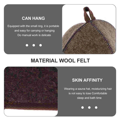 Thickened Sauna Hat Wool Felt Bathing Hat Hat Shower Cap Portable Bath Accessories Shower Caps Household Merchandises
