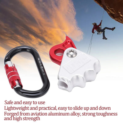 Rope Grab High Strength Safe Easily Use Slide Light Practical Lanyard Arborist Gear Kit for Mountaineering Climbing Rope Grabber