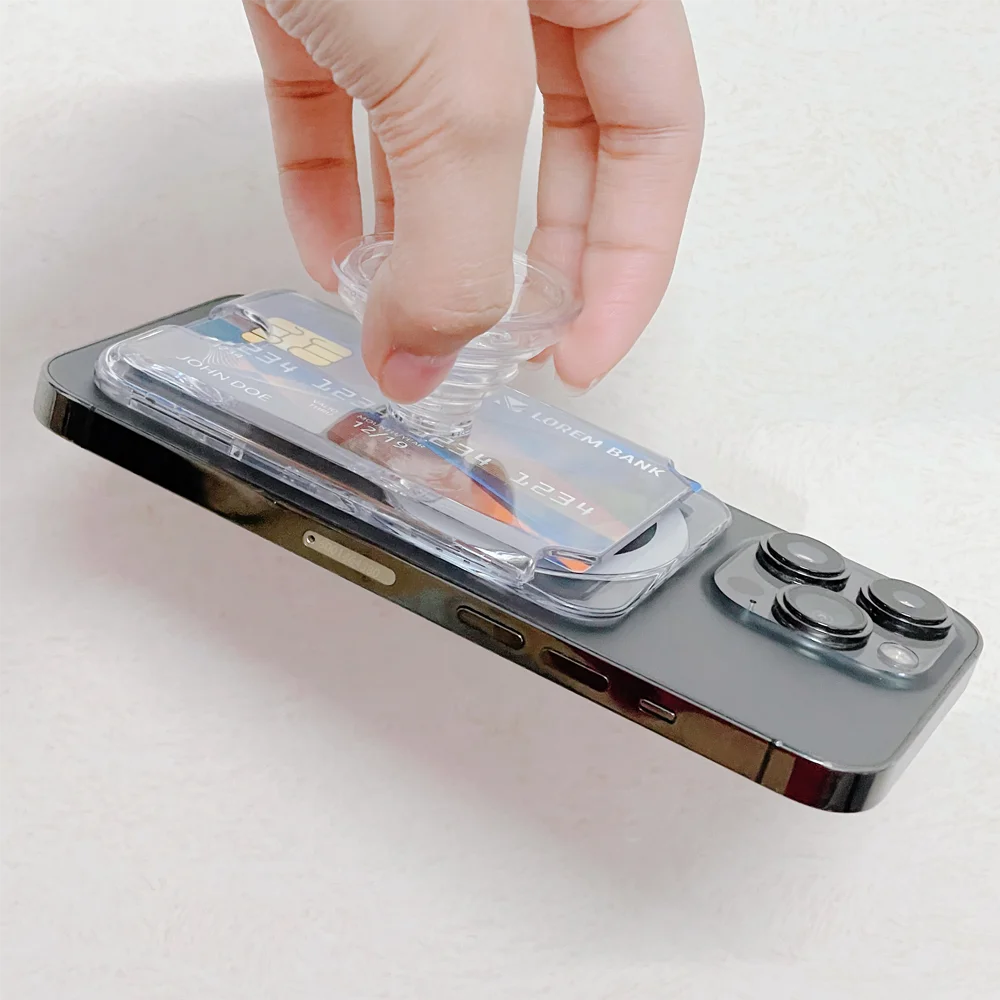 Clear Magnetic Airbag iPhone Card Case with Transparent Holder