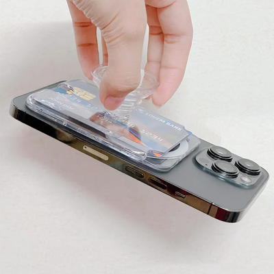 Clear Magnetic Airbag iPhone Card Case with Transparent Holder