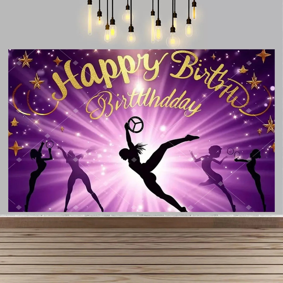 Gymnastics Theme Birthday Decor Backdrop Gymnastics Movement Flip Jump Play Falling Party Supplies Photography Backdrop