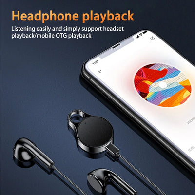 Mini Voice Recorder Pendant 8/16/32G Professional Noise Reduction Audio Record Activated Small Dictaphone Support OTG MP3 Player