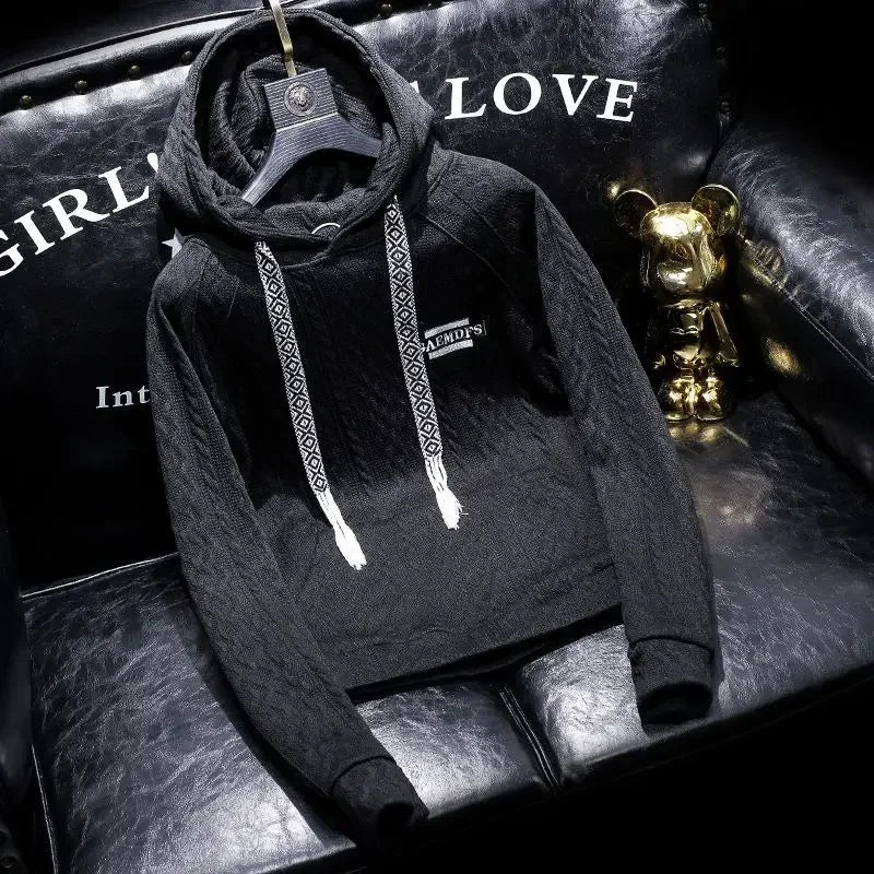 Sweatshirts for Man Cropped Hooded Men's Clothing Solid Green Hoodies Novelty and Cheap New in Loose Designer Streetwear Cotton