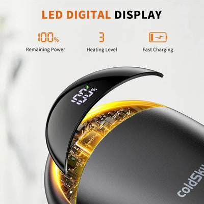 Hand Warmers Rechargeable 2 Pack Magnetic 3 Settings Fast Heating Electric Portable Pocket Heater for Women Men Outdoor Camping