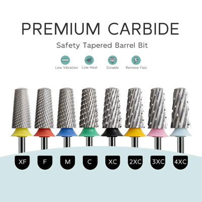 HYTOOS Safety Tapered Nail Drill Bits 3/32 Smooth Top Carbide Drill Bits for Nails Electric Drills File Accessories Removal Gel