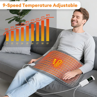 Electric Heating Pad Pet Heat Mat with 9 Levels Constant Temp 4 Mode Timer Body Warming Thermal Mat for Abdomen Hand Thermal Mat