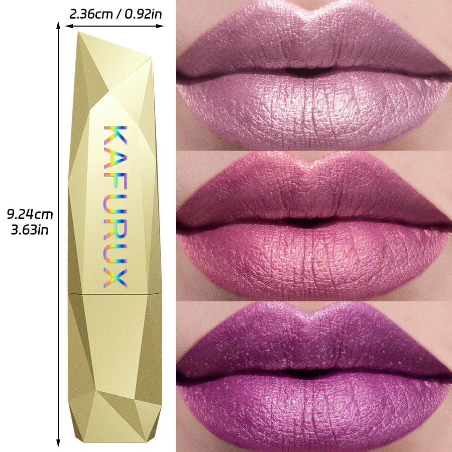 21Colors Bold & Intense Glitter Shiny Metallic Lipstick Pearlescent Lip Tint,Long Lasting Lip Senior Matte Lip Makeup Gifts for