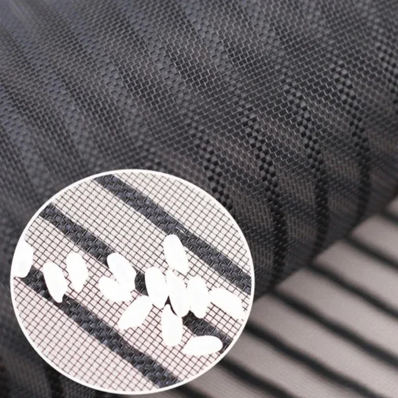 Magnetic Door Screen Black Stripe Side Door Magnetic Mosquito Net Mesh Fly Insect Net Automatic Closing for Kitchen Living Room