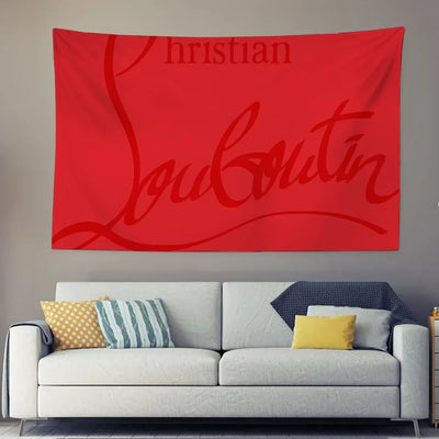 Luxury C-ChristianES L-LouboutinES Logo Tapestry Background Hanging Cloth Bedroom Room Decor Aesthetic Tapestry Wall Party