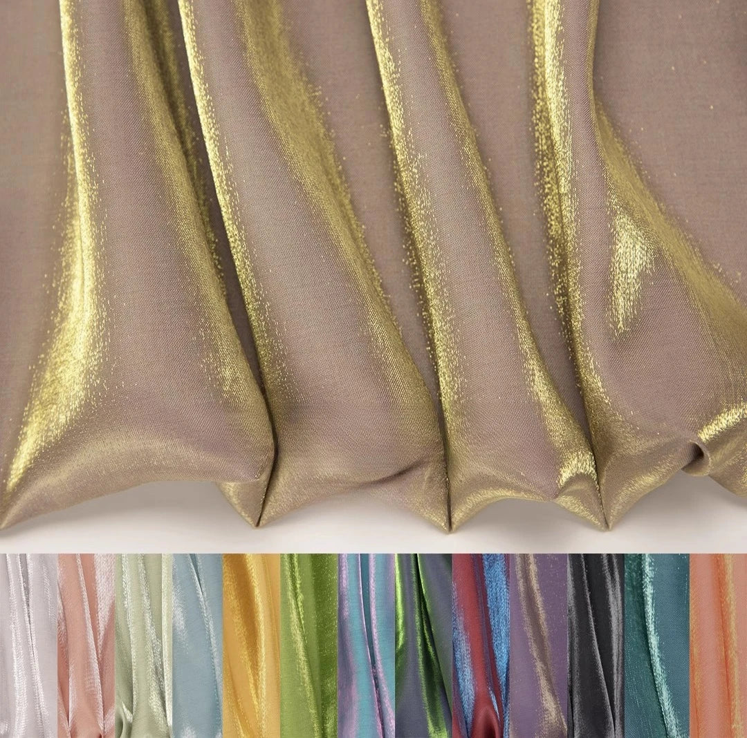 Colorful Gradient Reflective Fabric By The Meter for Dress Shirt Hanfu Handmade DIY Sewing Mermaid Texture Cloth Smooth Pink