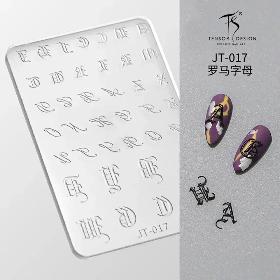 Geometric Bowknot Grid Lace Flora Edge Nail Art Silicone Carving Mold Mould Star Daisy Flower Charms Bow Tie Snowflake Template