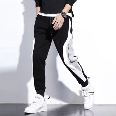 Men Black Pants Hip Hop Drawstring Jogger Fashion Comfortable Trousers Male Casual Sweatpants Loose Elastic Waist Sportswear