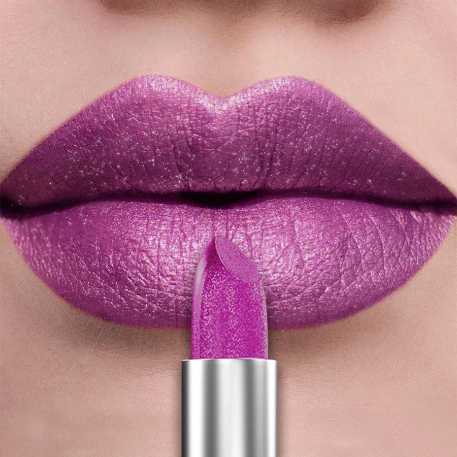 21Colors Bold & Intense Glitter Shiny Metallic Lipstick Pearlescent Lip Tint,Long Lasting Lip Senior Matte Lip Makeup Gifts for