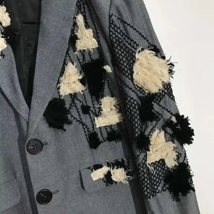 PFHQ Autumn Texture Design Niche Men's Blazers Streetwear Outdoor Patchwork Sports Baggy High Quality Delicacy Suit Coat 21Z1391