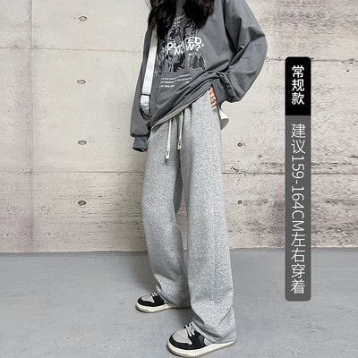 Wide-leg Pants Drooping Pants for Women's Spring and Autumn Casual Slim Straight Loose Sports