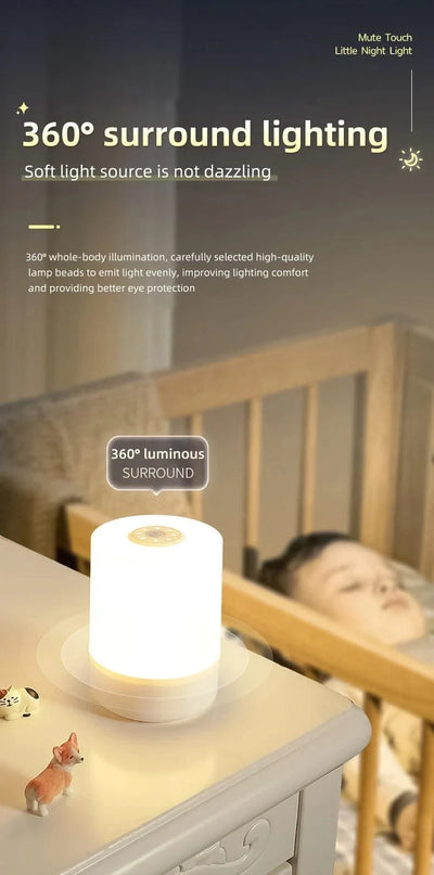 LED Night Lights USB Portable Bedside Lamp Touch Stepless Dimmabl LED Table Lamp for Bedroom Decor Sleeping Night Light Kid Gift