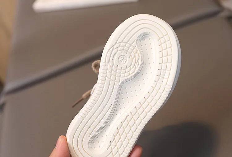 Children’s sports shoes girls 2025 spring autumn new leather pu leisure soft soled boys sneakers baby girl casual