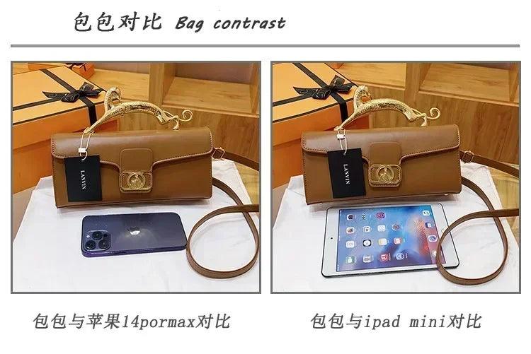 Women’s handbag new bags for women metal handle leather famous brand designer crossbody fashion trend shoulder bag