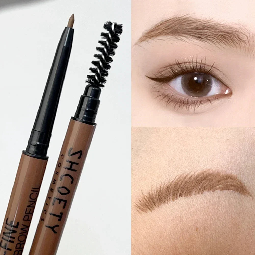 Ultra-fine Eyebrow Pencil Sweat-proof Eeyeliner with Brush Waterproof Outline Lying Silkworm Eyeliner Pen Eyes Makeup Cosmetic