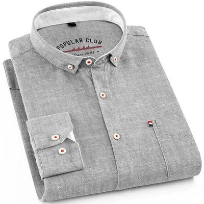 Mens Classic Cotton Linen Long Sleeve Shirts Japanese Style Comfortable Breathable Casual Fashion Slim Button Down Washed Shirts