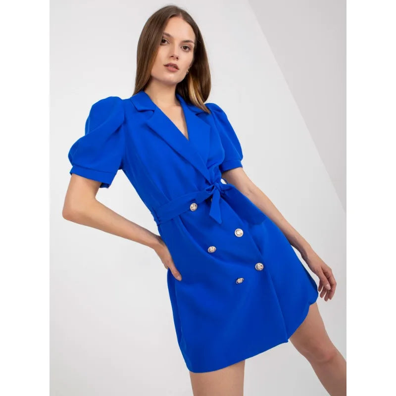 New Fashion Women's Double Breasted Waist Blazer Short Dress Office Ladies Spring Autumn Fashion Lapel Slim Elegant Female Dress