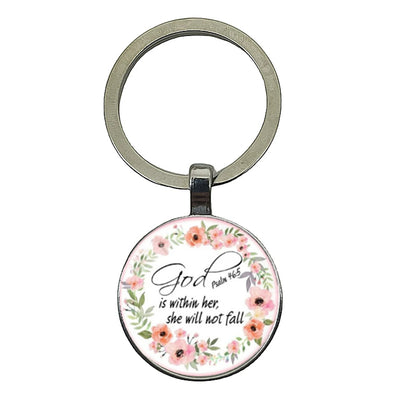 Give Thanks With A Grateful Heart Bible Verses Keychain Glass Scripture Quote Jewelry Christian Faith Keyring Thanksgiving Gifts