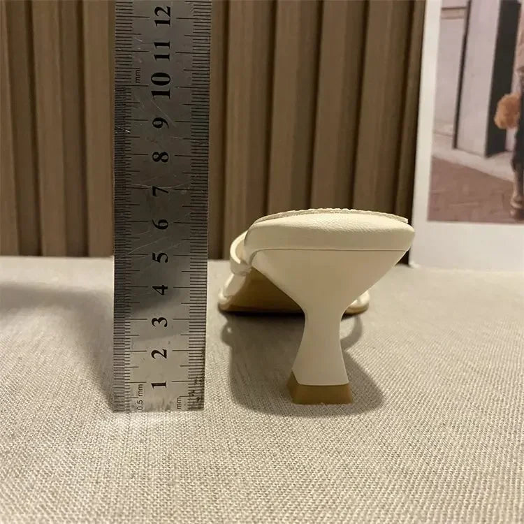 Flip Flops Women Summer Outside New Square Head Slim Heel Sandals Fashion Clip Toe Slippers Women Sandals Pantuflas De Mujer