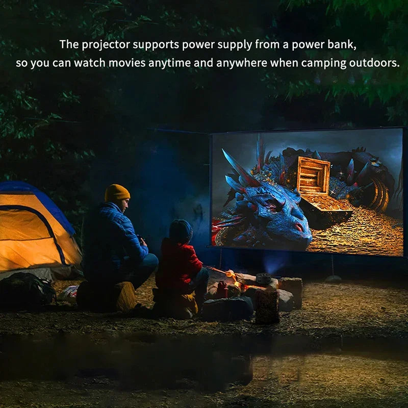 Portable Mini Projector 1920*1080P HD Projector Home Cinema Outdoor Camping Projection For IPhone Xiaomi IPad Android