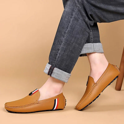 MAEDEF Men's Loafers High Quality Anti-slip Casual Shoes Men's Leather Loafer Outdoor Breathable Lightweight Soft Driving Shoes