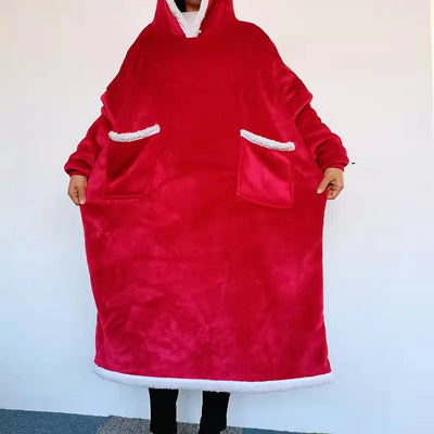 Flannel Lazy TV Blanket with Sleeves,Winter Women Men Adult Wrap Fleece Sofa Blanket ,Home Wearable Blanket Drop Shippping Blue