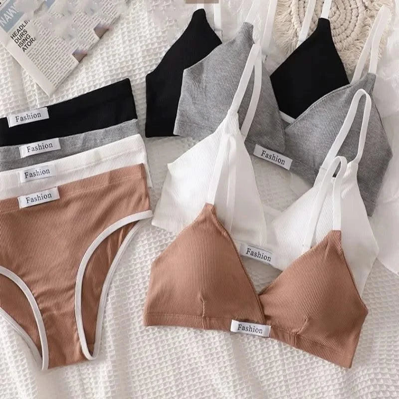 Women Cotton Bra And Panties Set