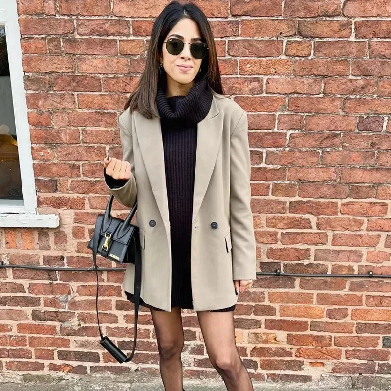 MUJER 2025 Women's Blazers New Office Casual Blazer Woman Straight Outerwears Fashion Women's Tailoring Blazers for Women Coats