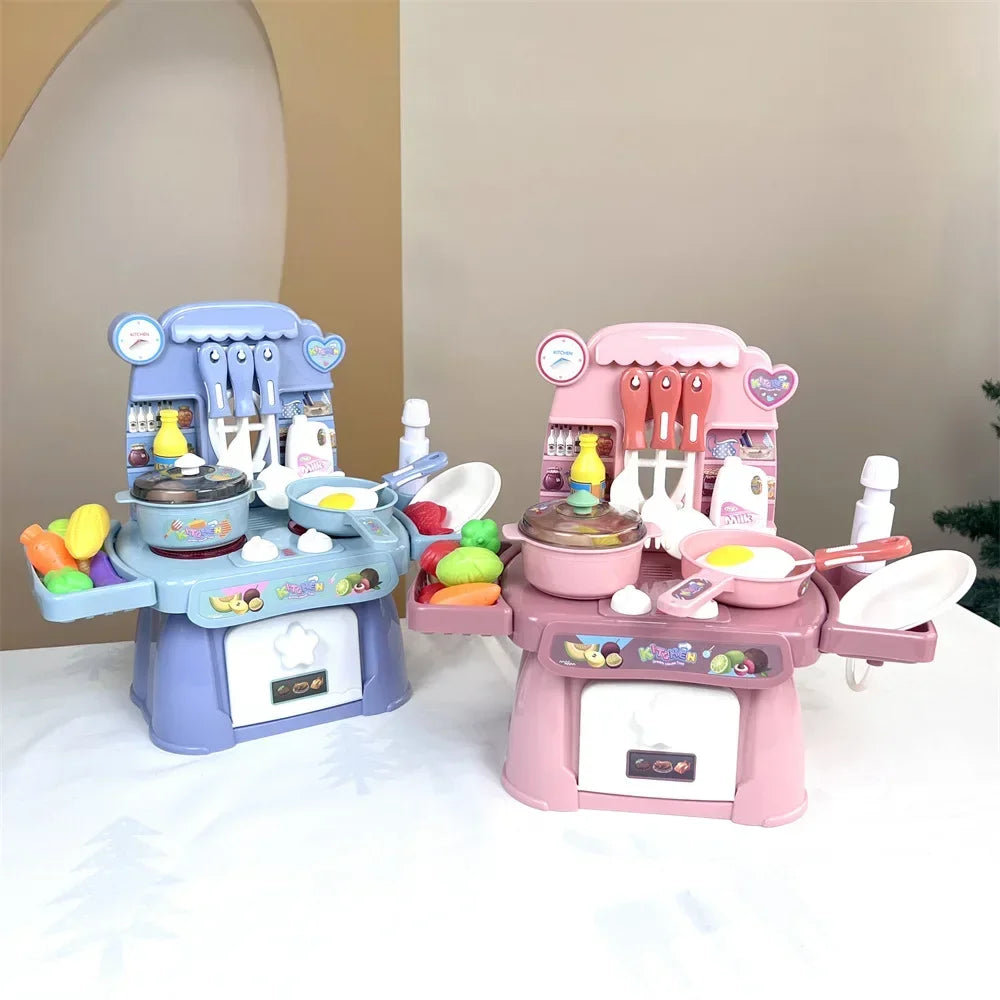 Simulated Kitchen Toys Kitchenware Lighting and Sounds Cooking Game Set Children Fun Educational Toy Educational Toys Boys Girls