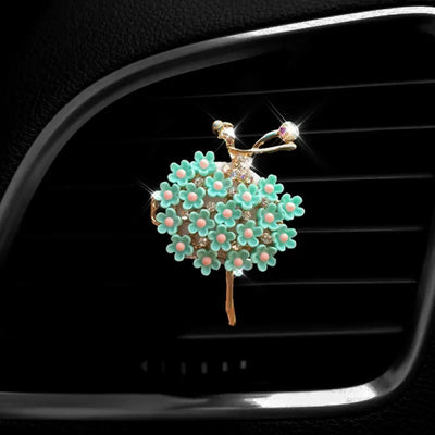 Car Aroma Diffuser Fragrance For Car Flavoring Air Fresheners Auto Perfume Car Smell Vent Clip Ballet Bling Car Accessory Girls